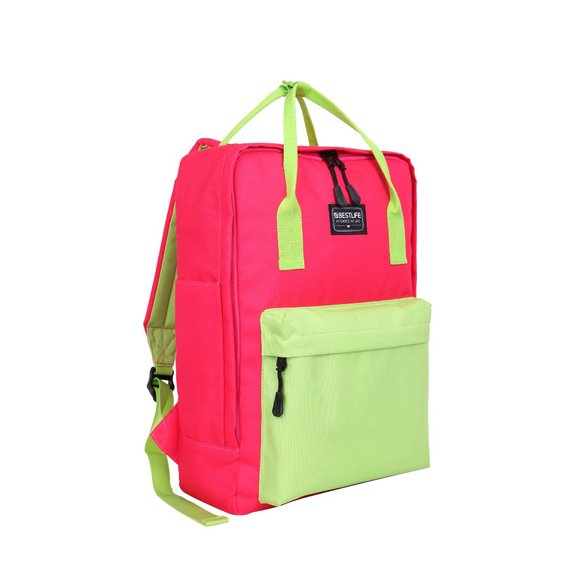 Oxford Style Pink Lime Backpack for active ones - Picture 1 of 4